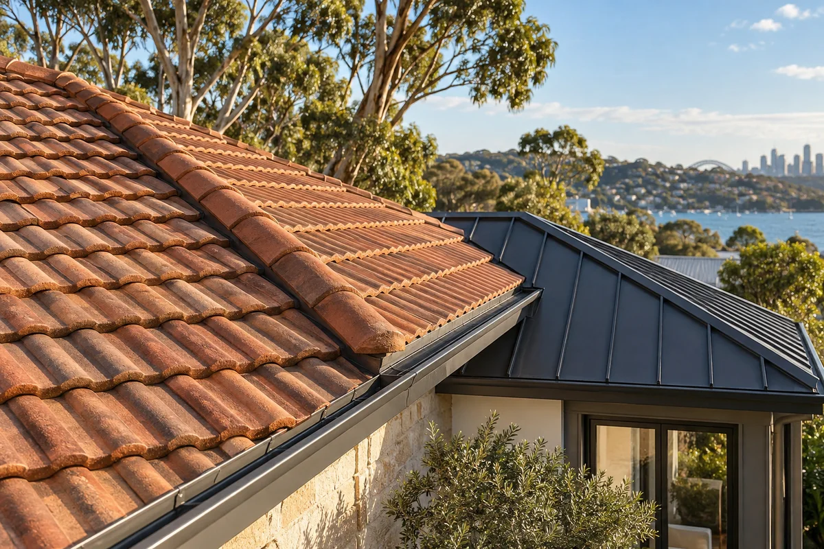 Terracotta tile and metal roofing materials
